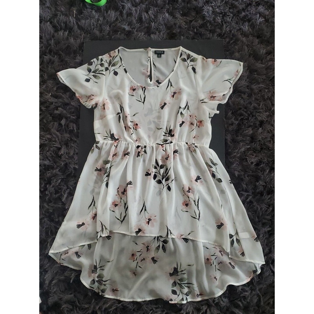 Torrid Size 1 (1x-M/L)Sheer Flutter Sleeve White … - image 2